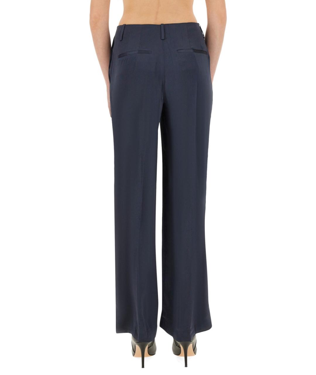 THEORY Синие полиэстеровые прямые брюки, фото 3
