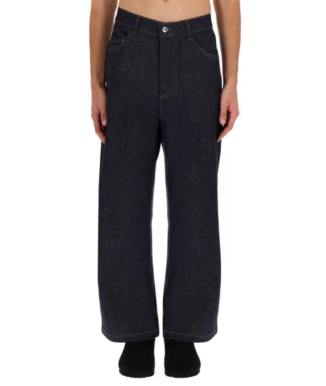 YMC Синие хлопковые прямые джинсы, фото 5