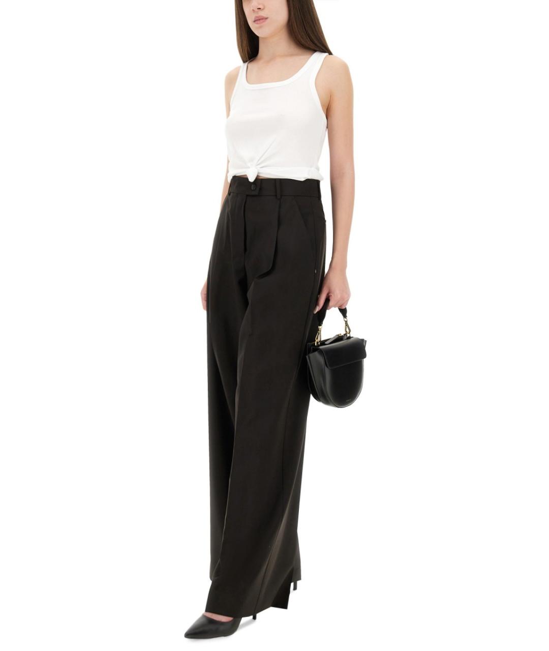 SPORTMAX Коричневые шерстяные прямые брюки, фото 2