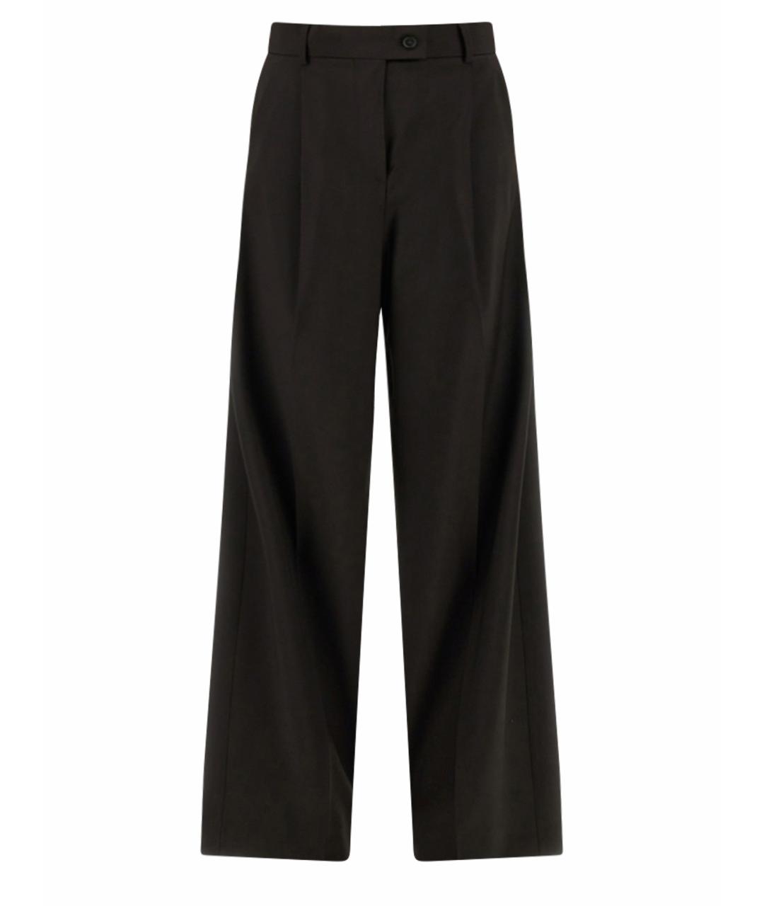 SPORTMAX Коричневые шерстяные прямые брюки, фото 1