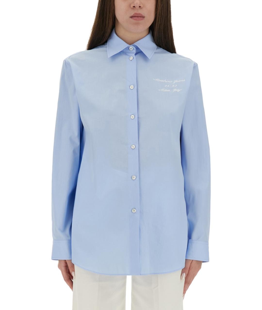 MOSCHINO JEANS Синяя хлопковая рубашка, фото 5