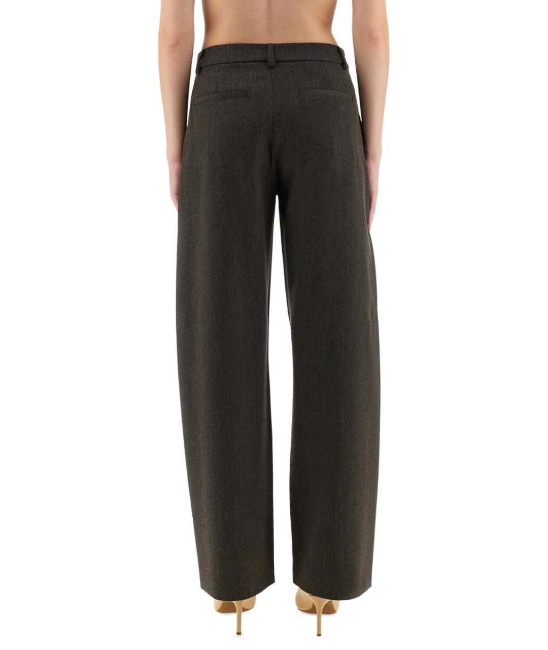 MOSCHINO JEANS Серые шерстяные прямые брюки, фото 3