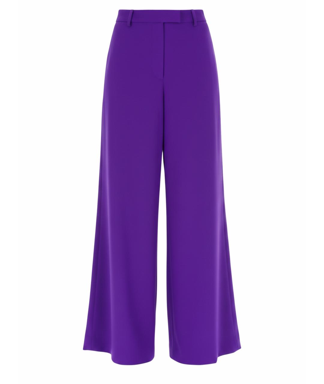 DRIES VAN NOTEN Фиолетовые шерстяные прямые брюки, фото 1