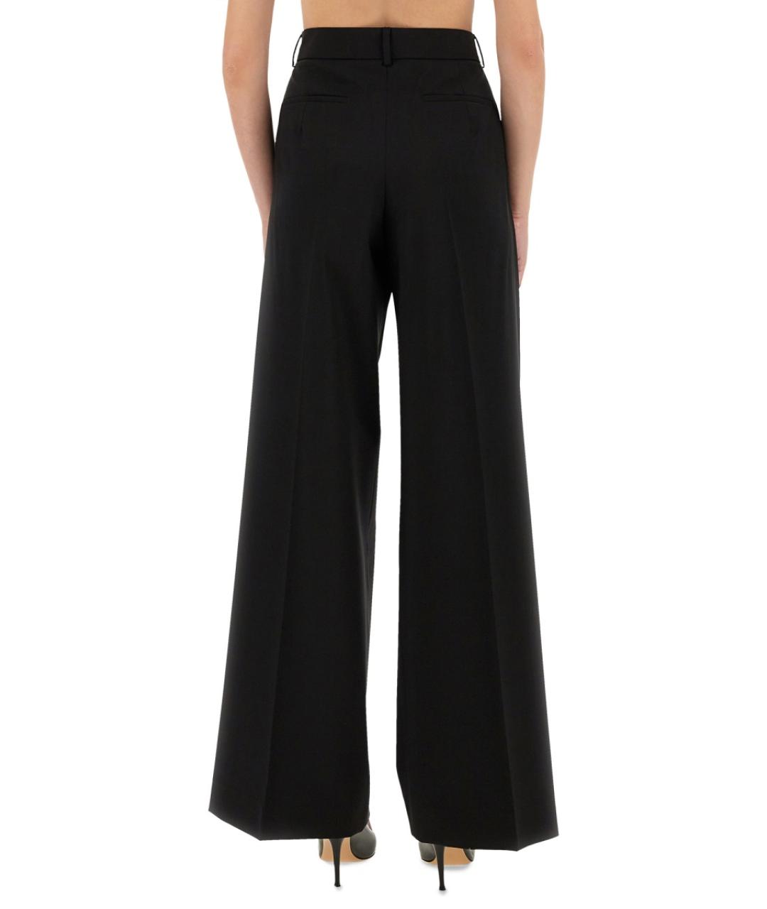 SPORTMAX Черные шерстяные прямые брюки, фото 3