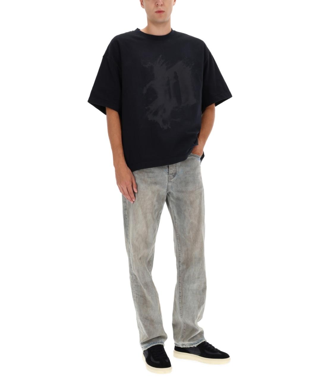 PURPLE Черная хлопковая футболка, фото 2