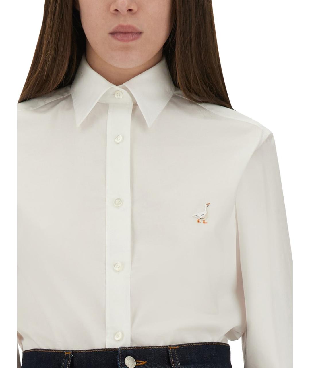 MOSCHINO Белая хлопковая рубашка, фото 4