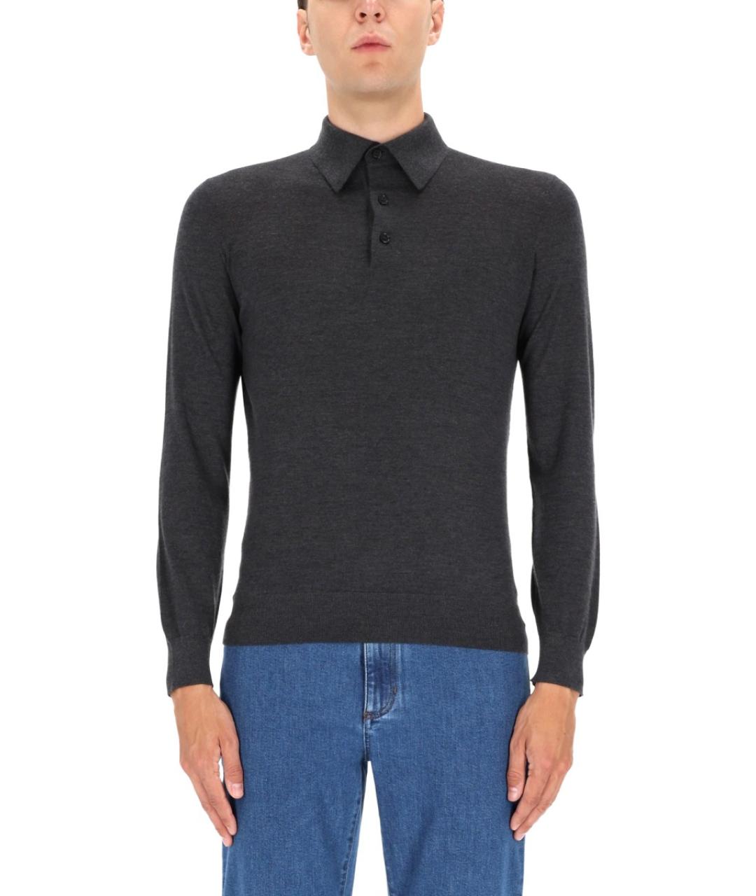 ZEGNA Антрацитовое поло с коротким рукавом, фото 5