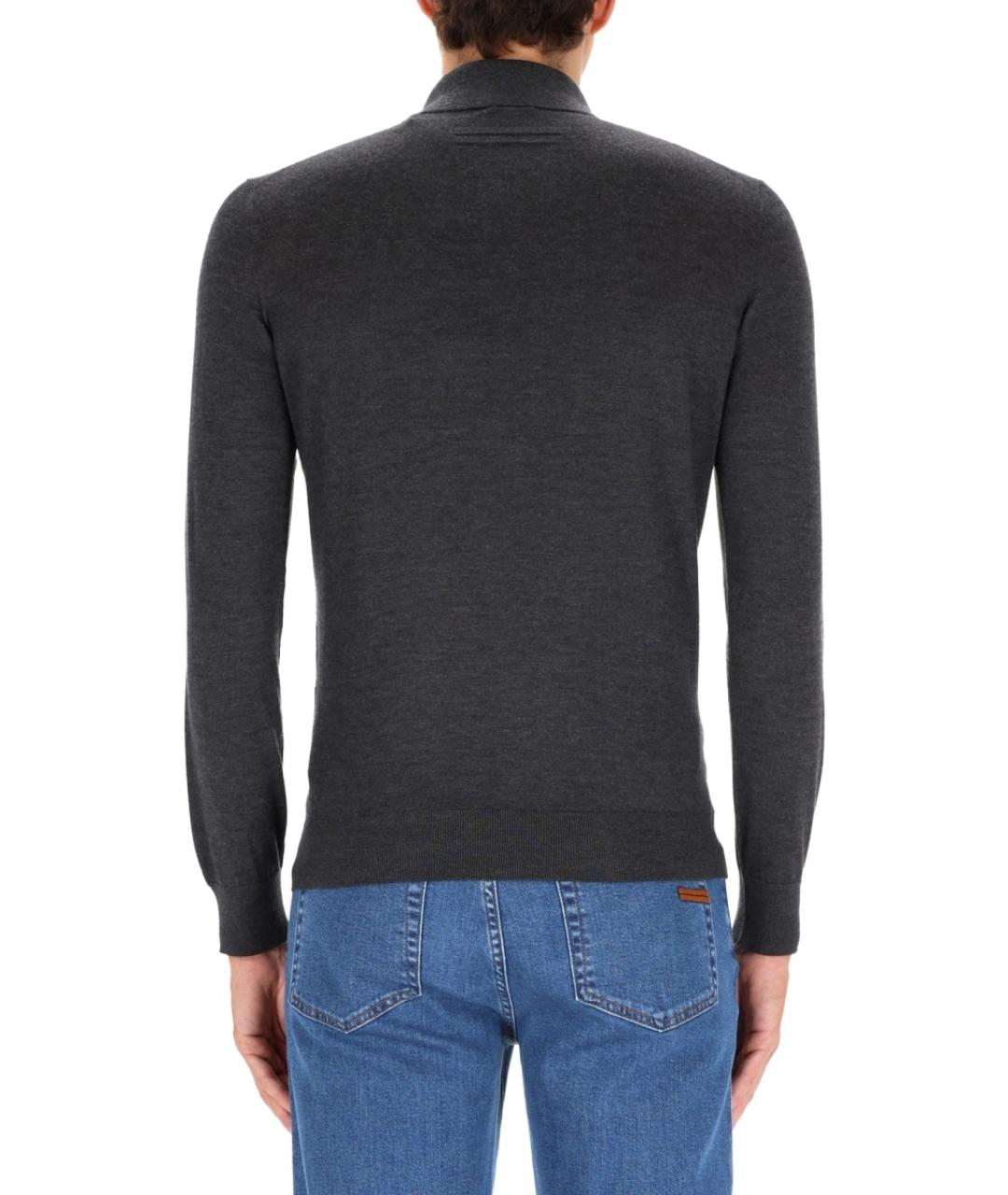 ZEGNA Антрацитовое поло с коротким рукавом, фото 3