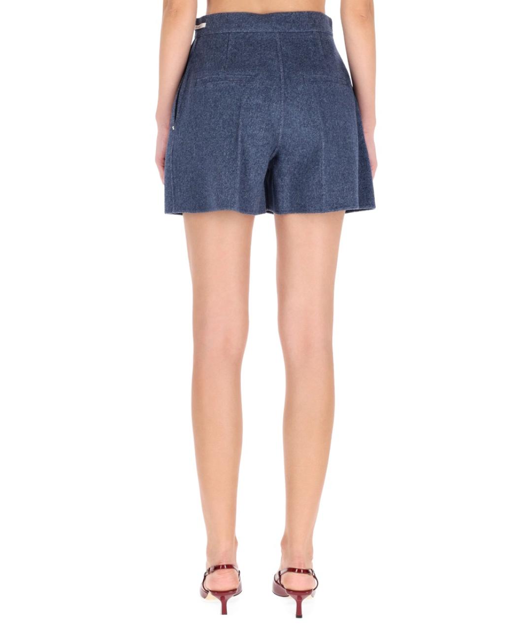 SPORTMAX Синие шерстяные шорты, фото 4