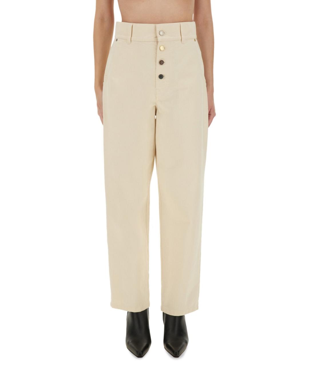 MOSCHINO Бежевые хлопковые прямые джинсы, фото 5