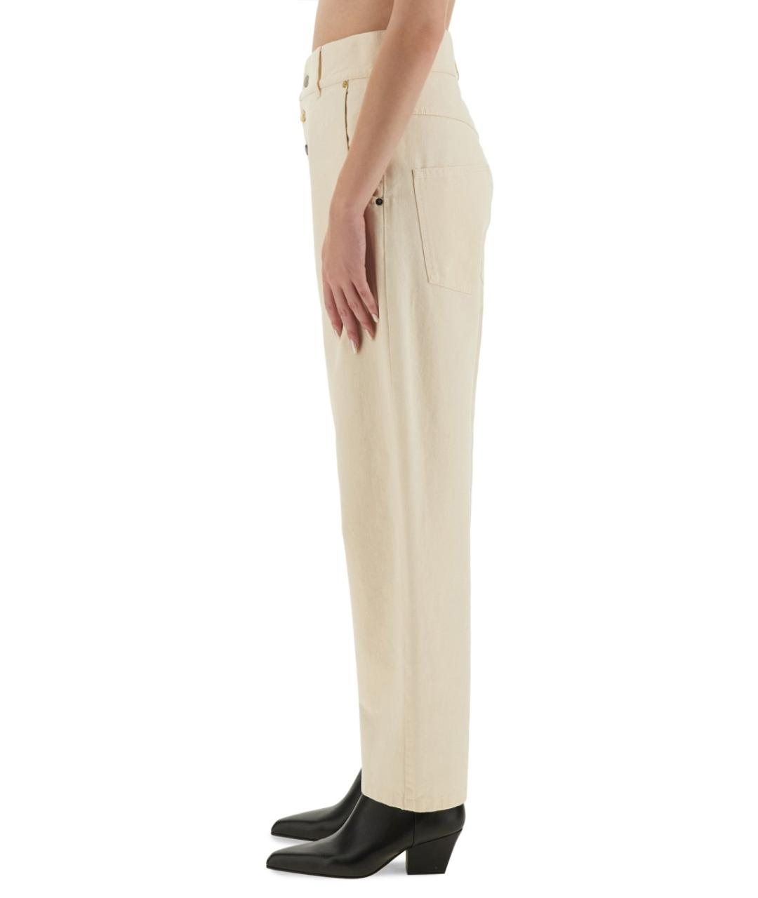 MOSCHINO Бежевые хлопковые прямые джинсы, фото 4