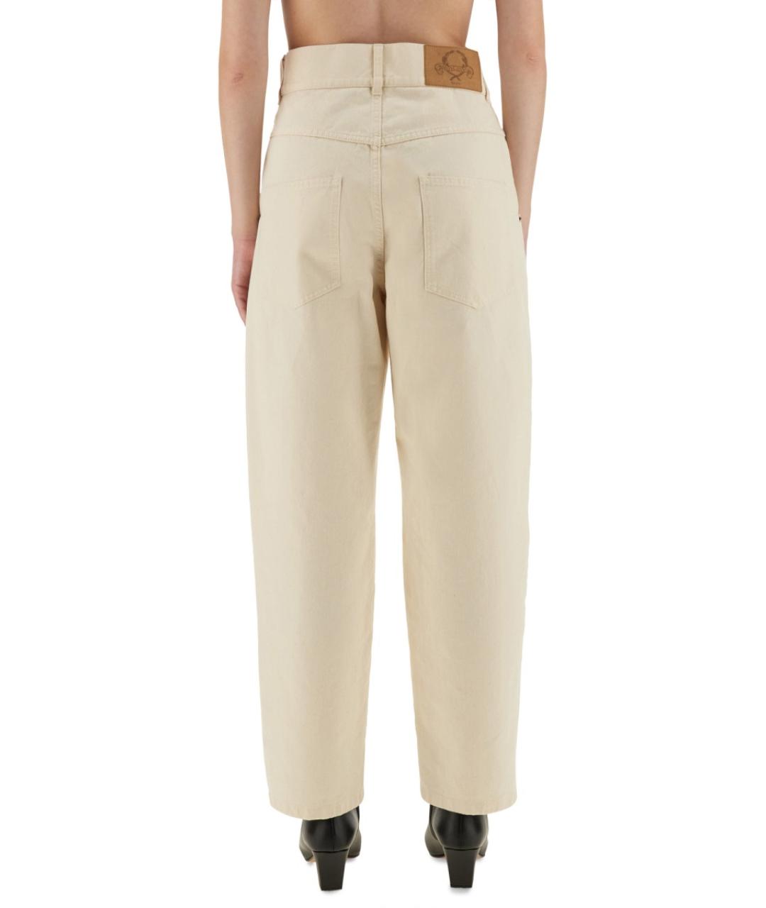 MOSCHINO Бежевые хлопковые прямые джинсы, фото 3