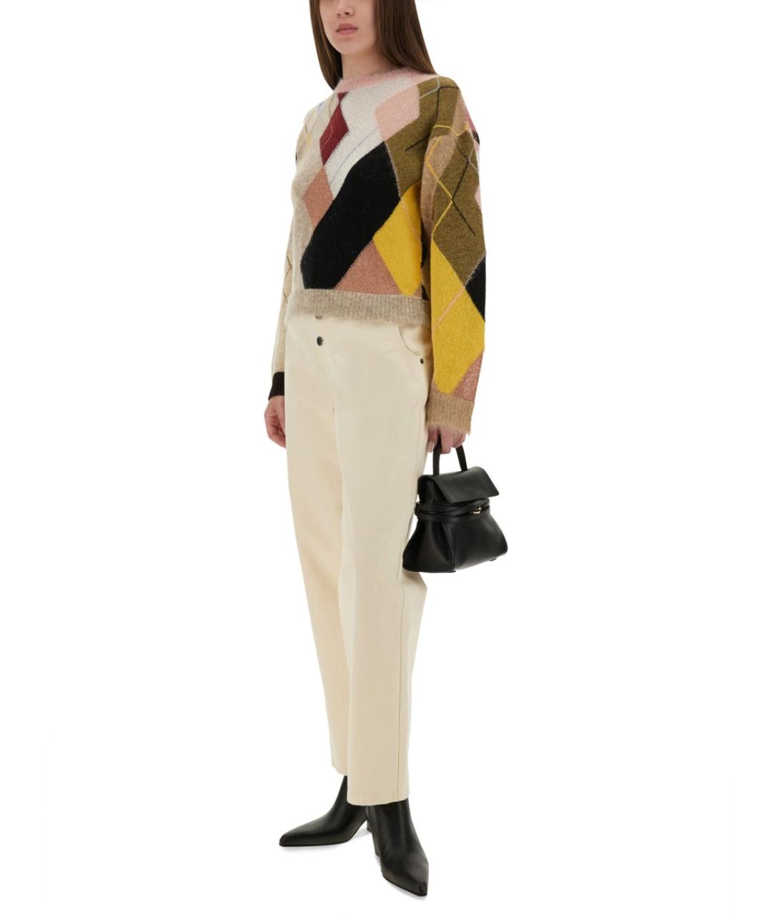 MOSCHINO Бежевые хлопковые прямые джинсы, фото 2