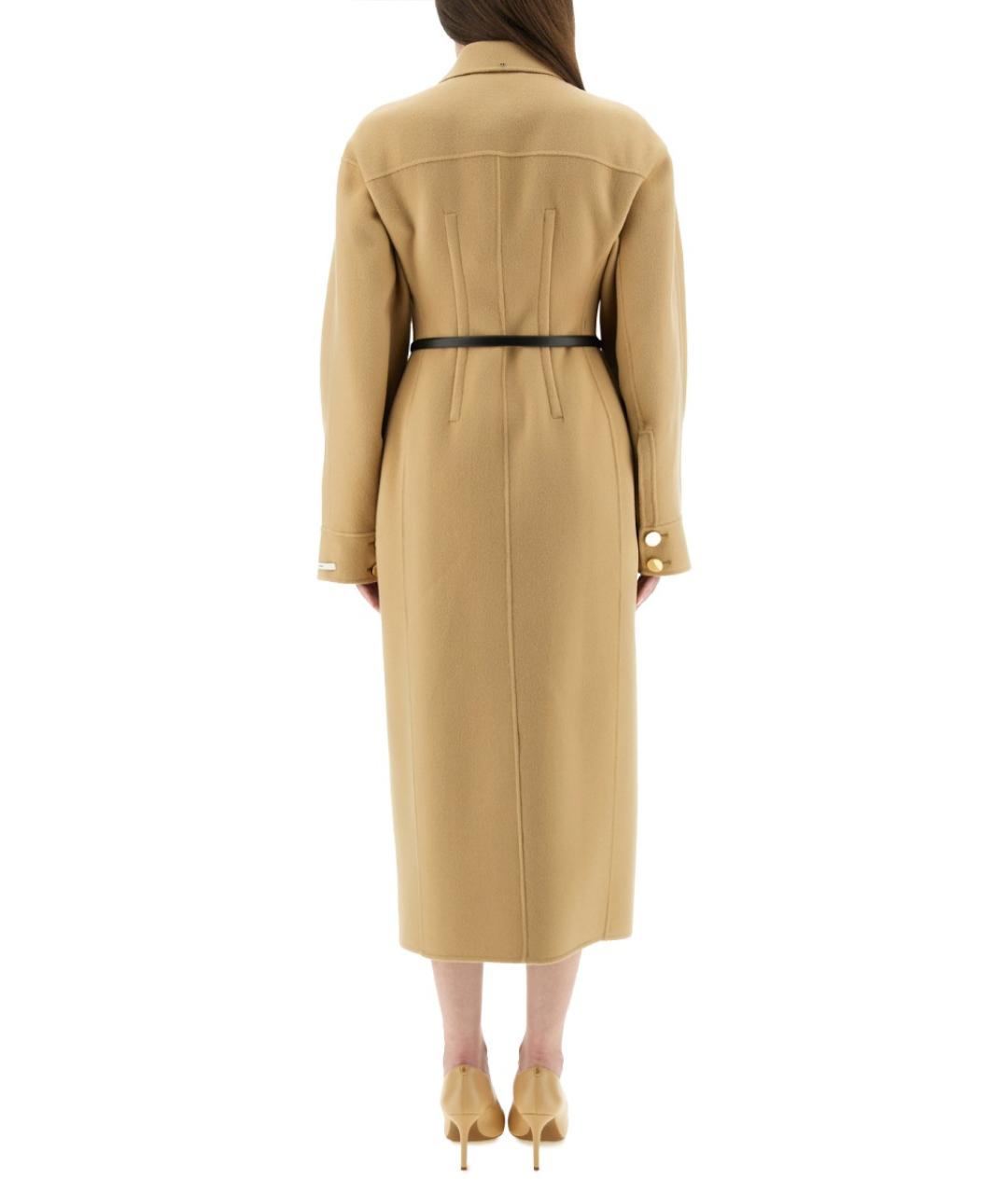SPORTMAX Бежевое шерстяное пальто, фото 3