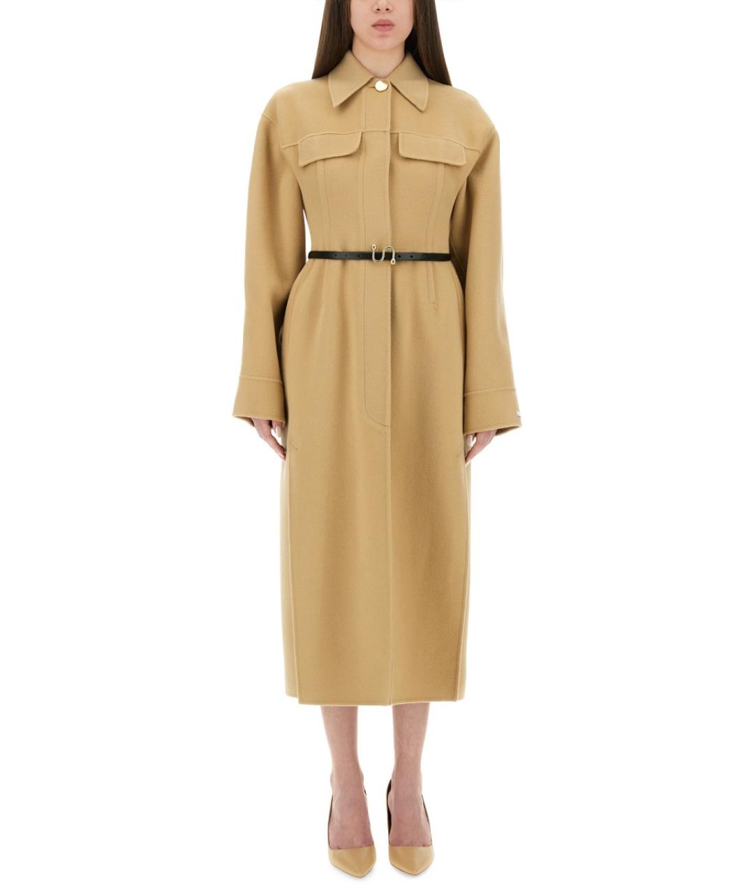 SPORTMAX Бежевое шерстяное пальто, фото 1