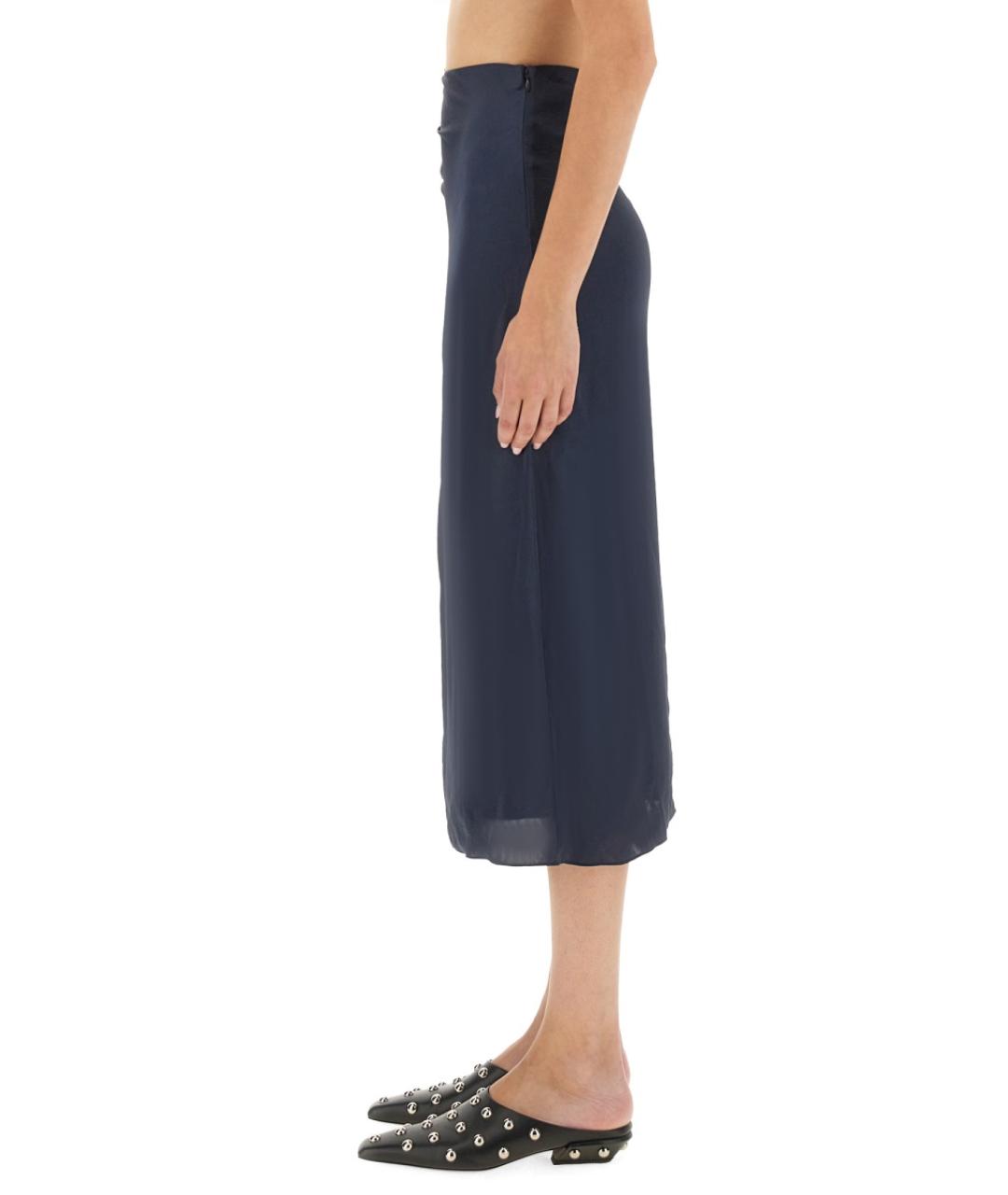 THEORY Синяя полиэстеровая юбка миди, фото 4