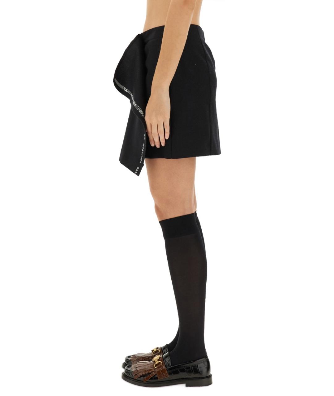 MOSCHINO Черная шерстяная юбка мини, фото 4