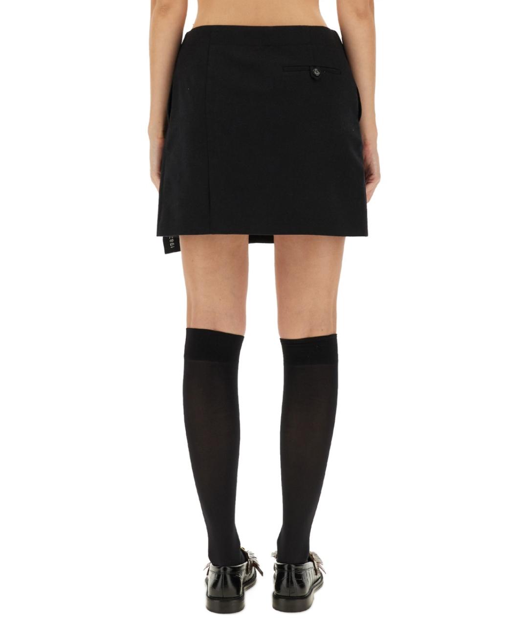 MOSCHINO Черная шерстяная юбка мини, фото 3