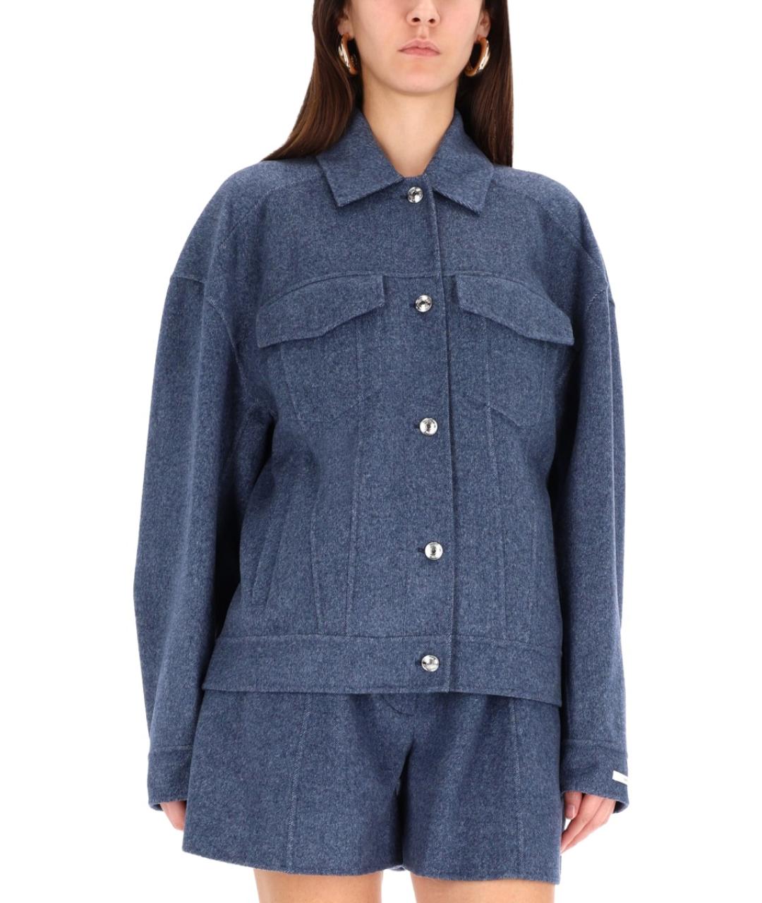 SPORTMAX Синяя шерстяная куртка, фото 4