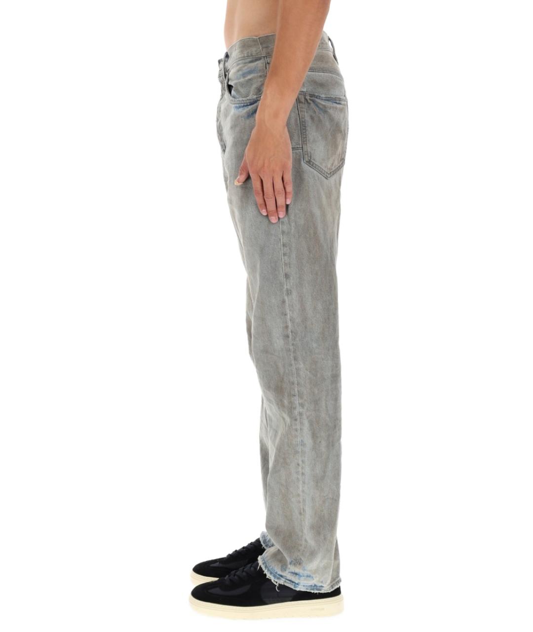 PURPLE Синие хлопковые прямые джинсы, фото 3