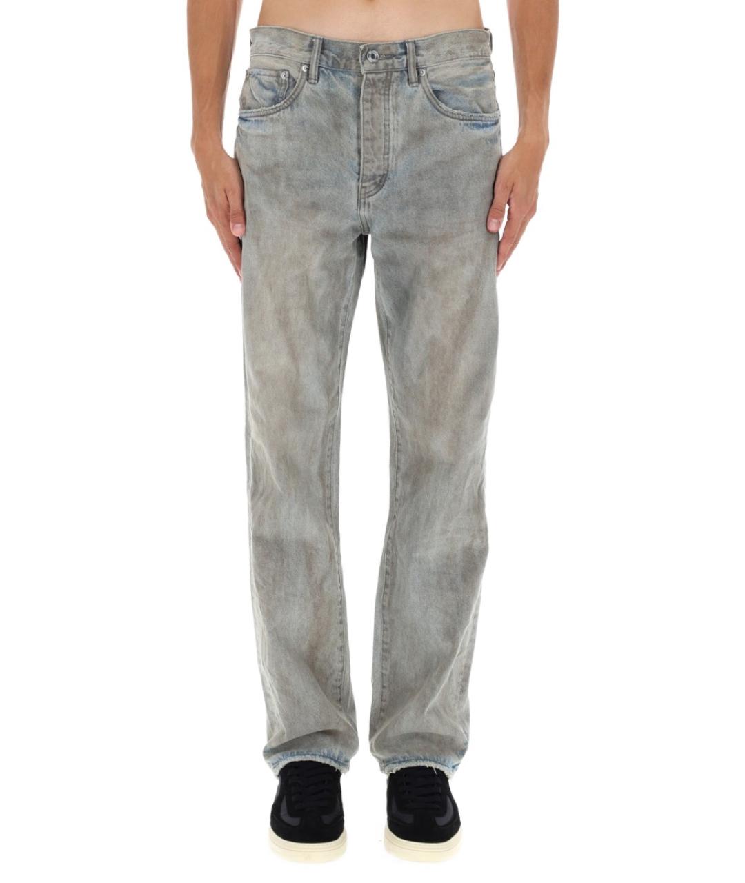 PURPLE Синие хлопковые прямые джинсы, фото 5