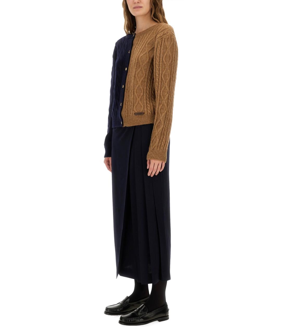 MOSCHINO Темно-синяя шерстяная юбка макси, фото 3