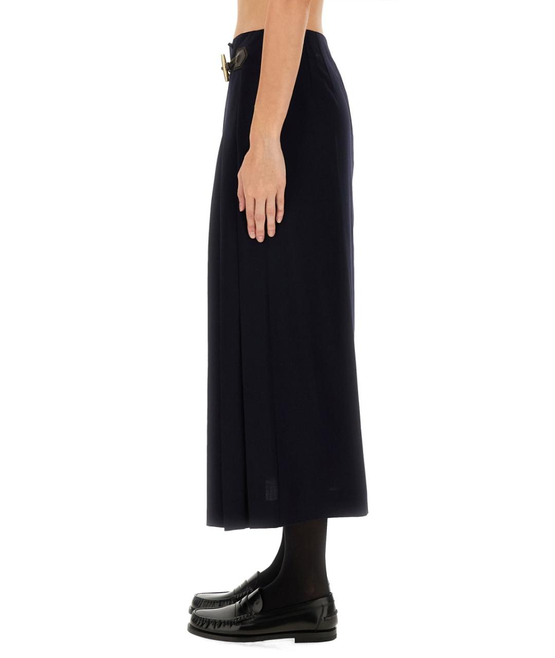 MOSCHINO Темно-синяя шерстяная юбка макси, фото 5
