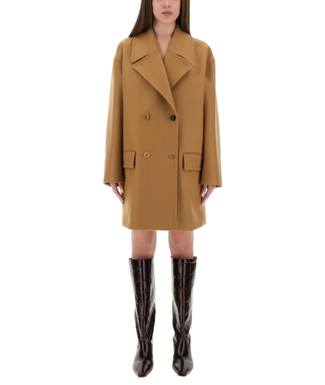 MOSCHINO Бежевое шерстяное пальто, фото 5