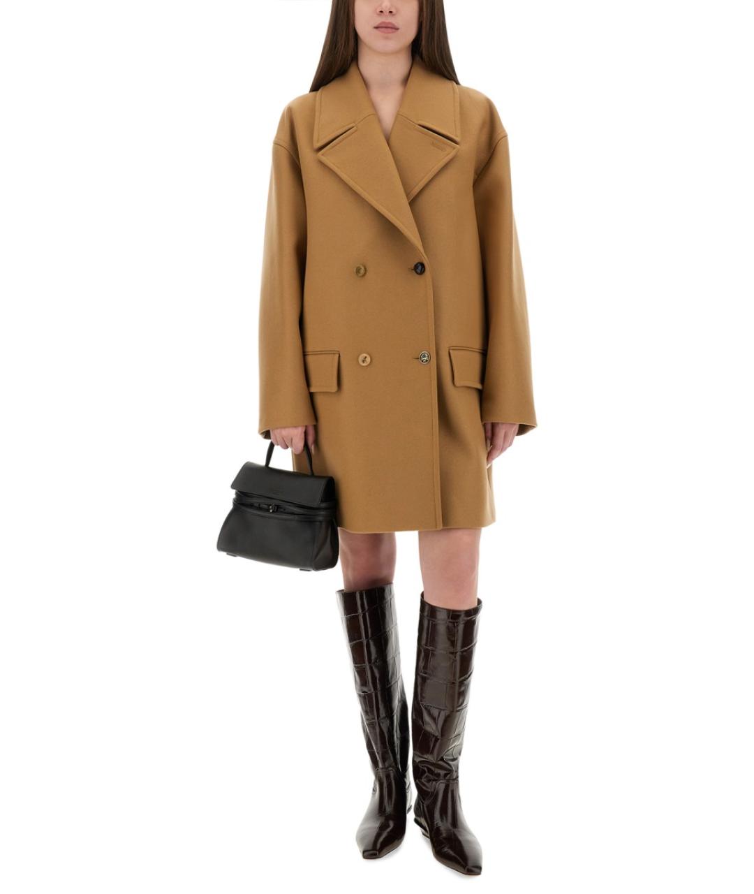 MOSCHINO Бежевое шерстяное пальто, фото 4