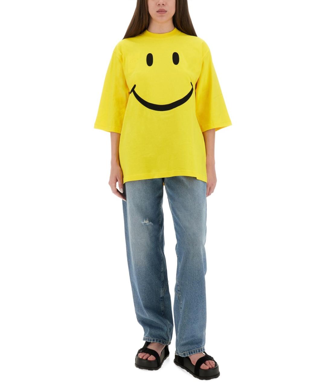 MOSCHINO Синие хлопковые прямые джинсы, фото 2