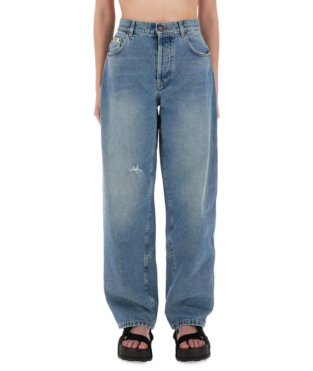 MOSCHINO Синие хлопковые прямые джинсы, фото 5