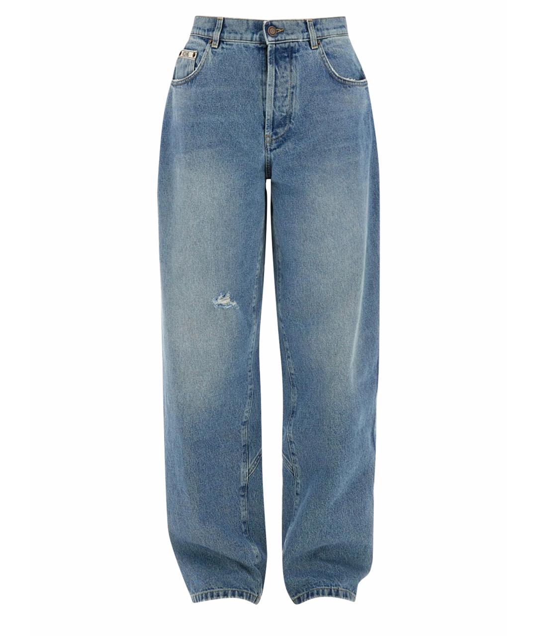MOSCHINO Синие хлопковые прямые джинсы, фото 1