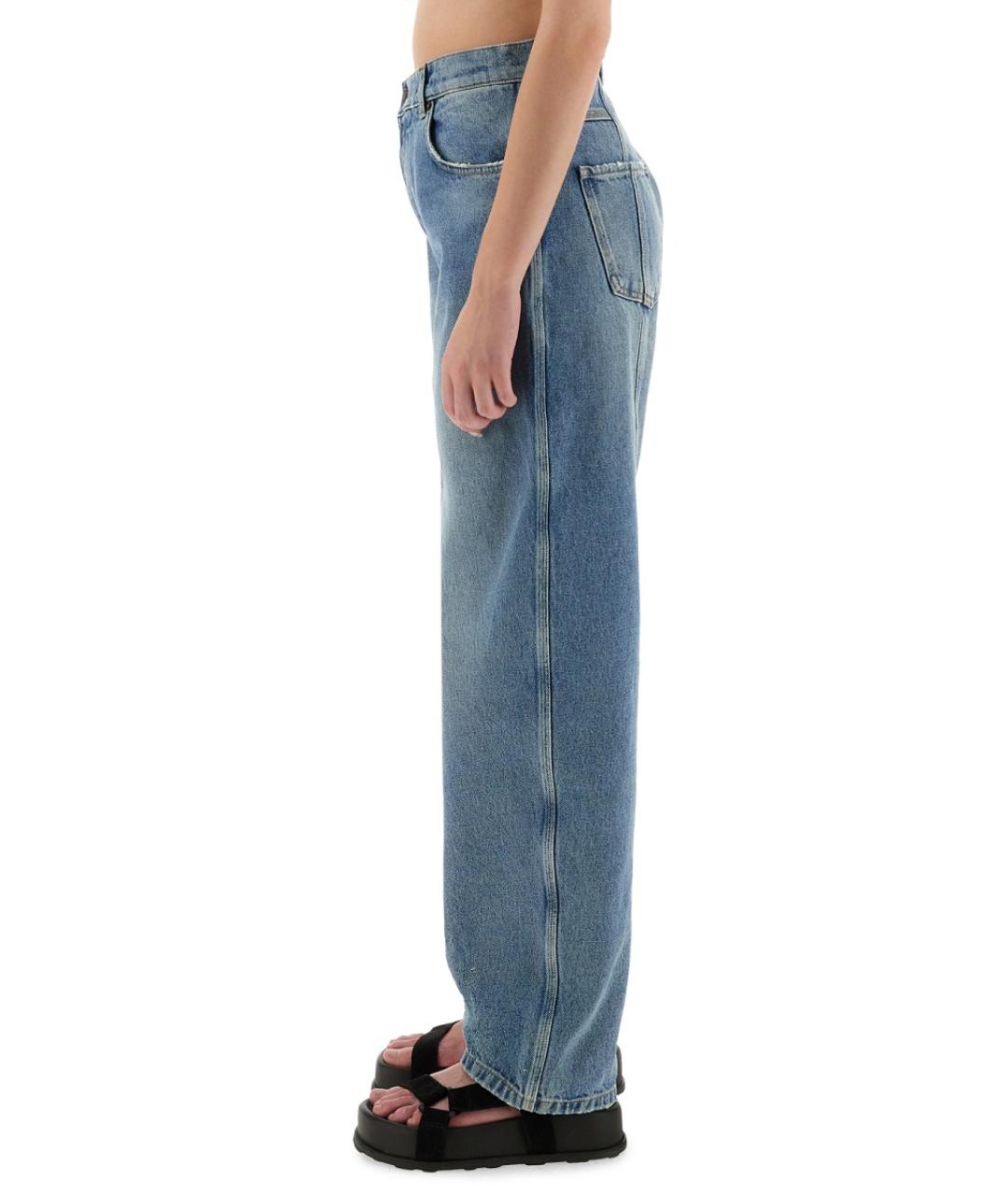 MOSCHINO Синие хлопковые прямые джинсы, фото 4