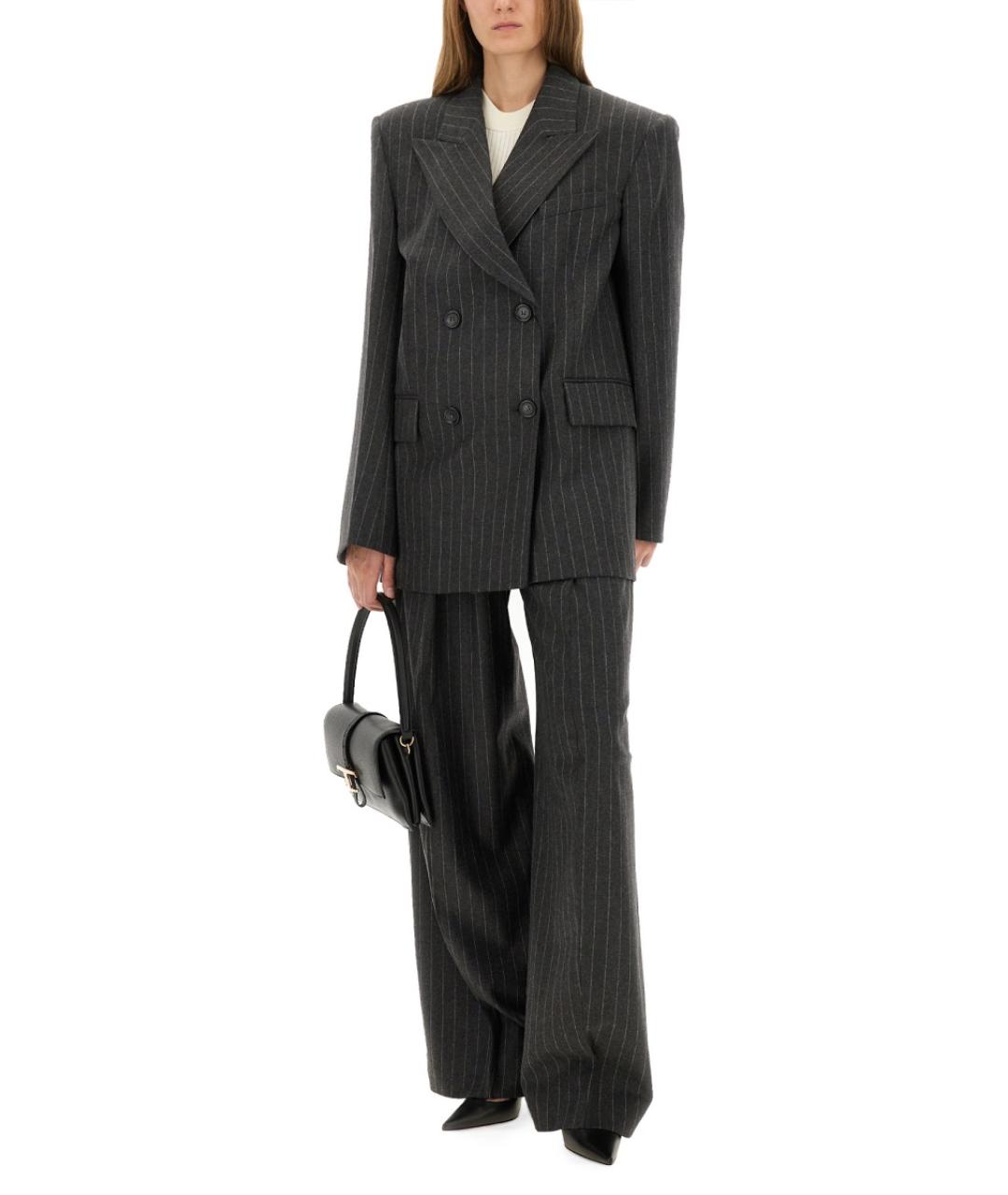 SPORTMAX Антрацитовый шерстяной жакет/пиджак, фото 2