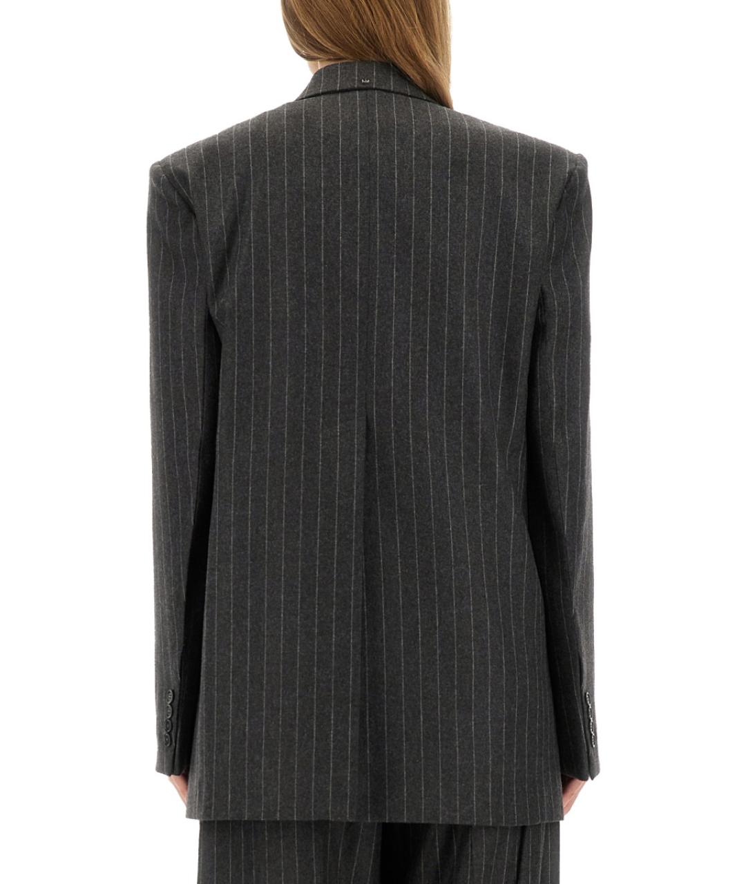 SPORTMAX Антрацитовый шерстяной жакет/пиджак, фото 3