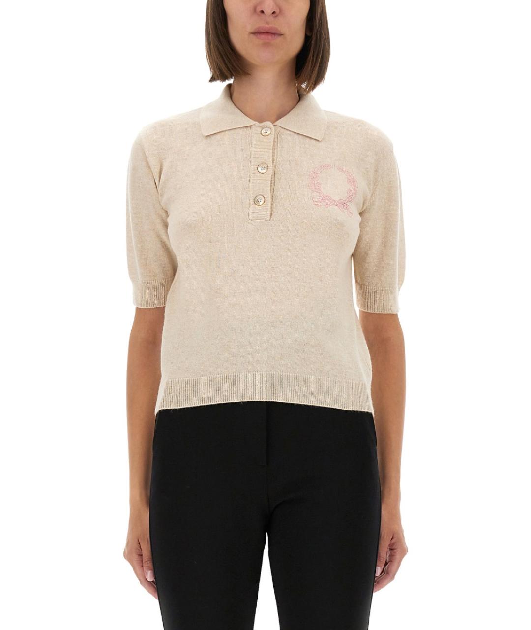 MOSCHINO Бежевый шерстяной джемпер / свитер, фото 5