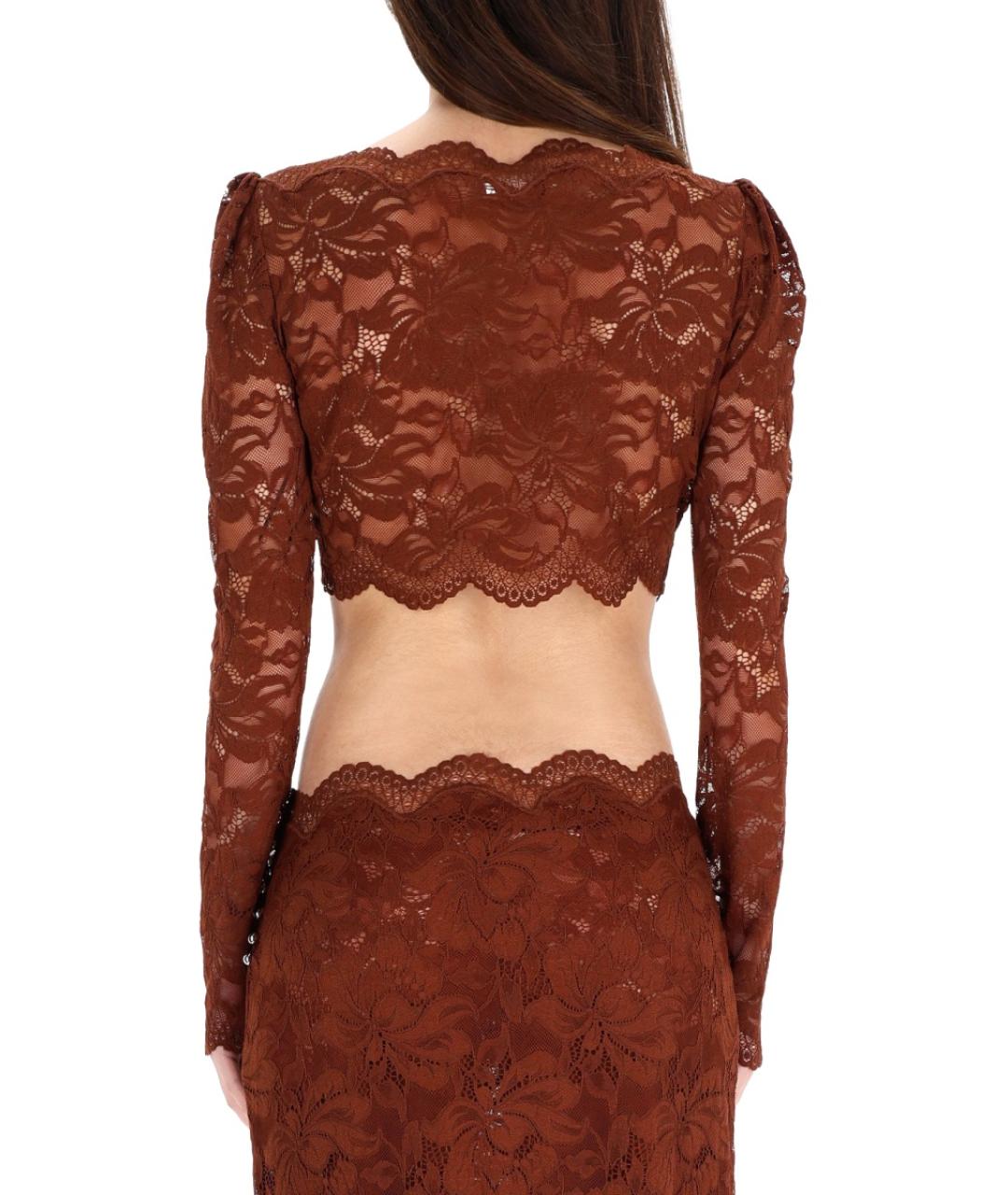 PACO RABANNE Коричневая полиамидовая блузы, фото 4