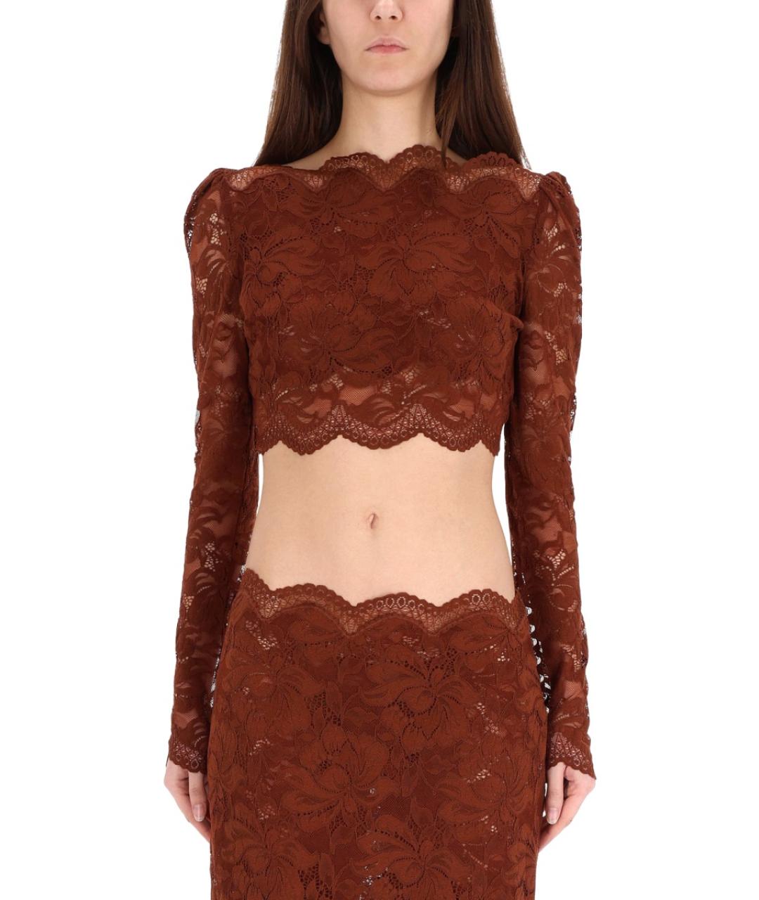 PACO RABANNE Коричневая полиамидовая блузы, фото 2