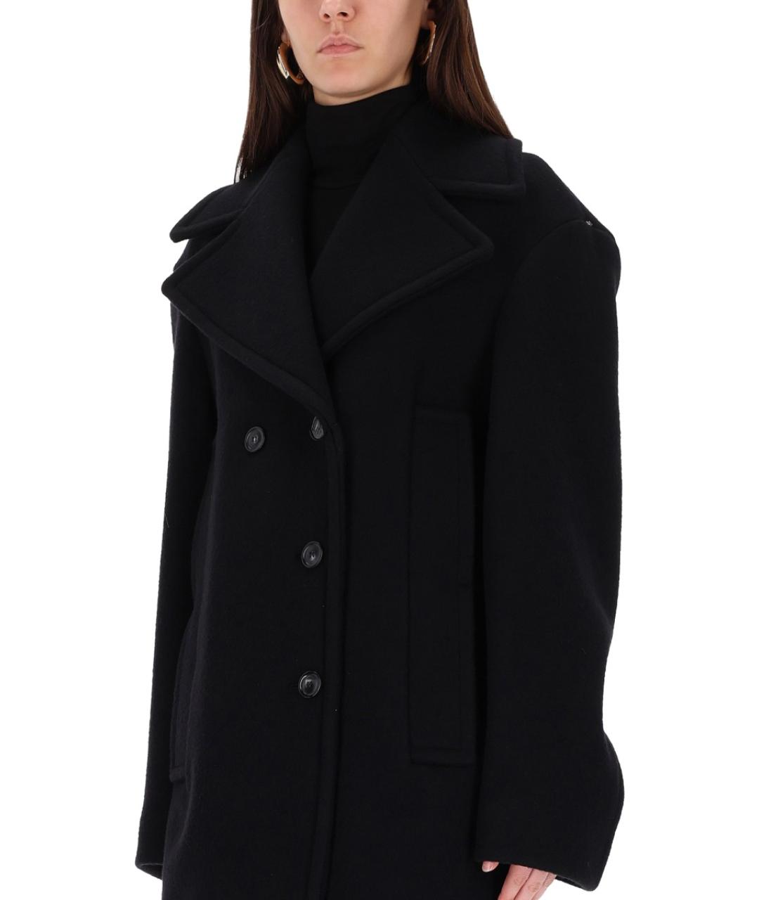 SPORTMAX Черное шерстяное пальто, фото 4