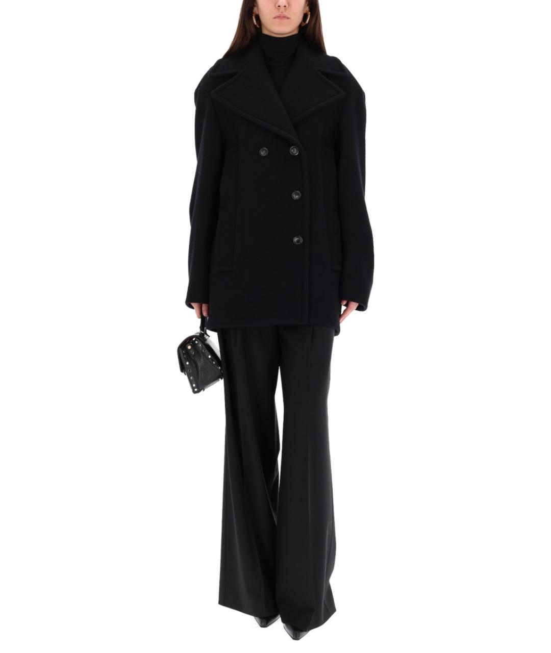 SPORTMAX Черное шерстяное пальто, фото 2