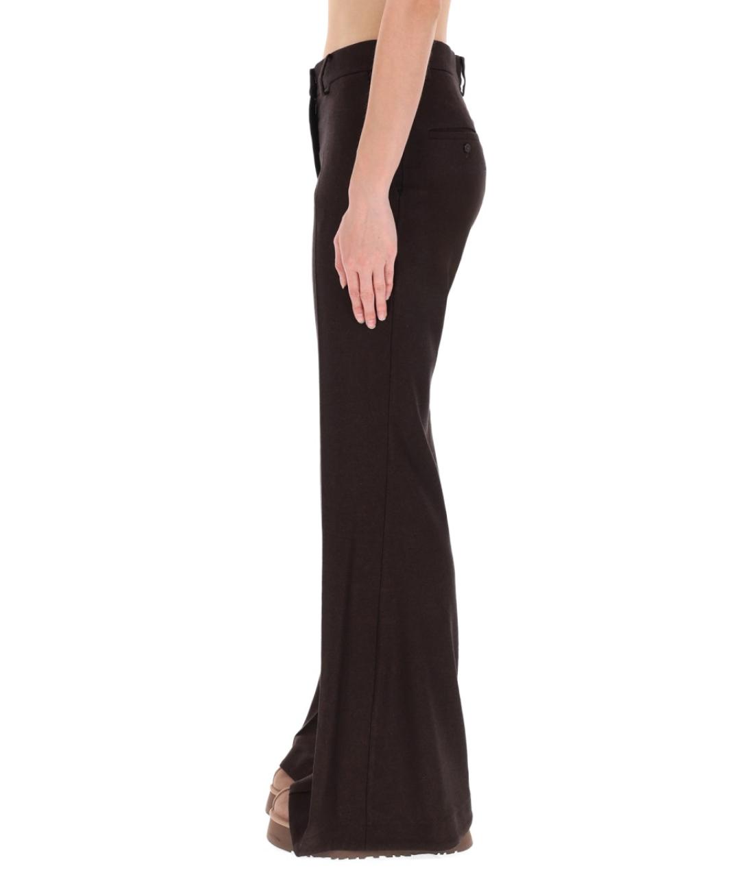 ALYSI Коричневые шерстяные прямые брюки, фото 3