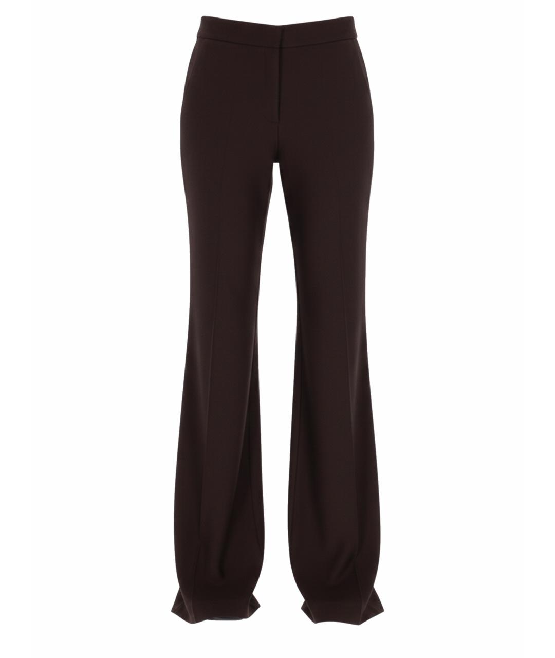 ALYSI Коричневые шерстяные прямые брюки, фото 1