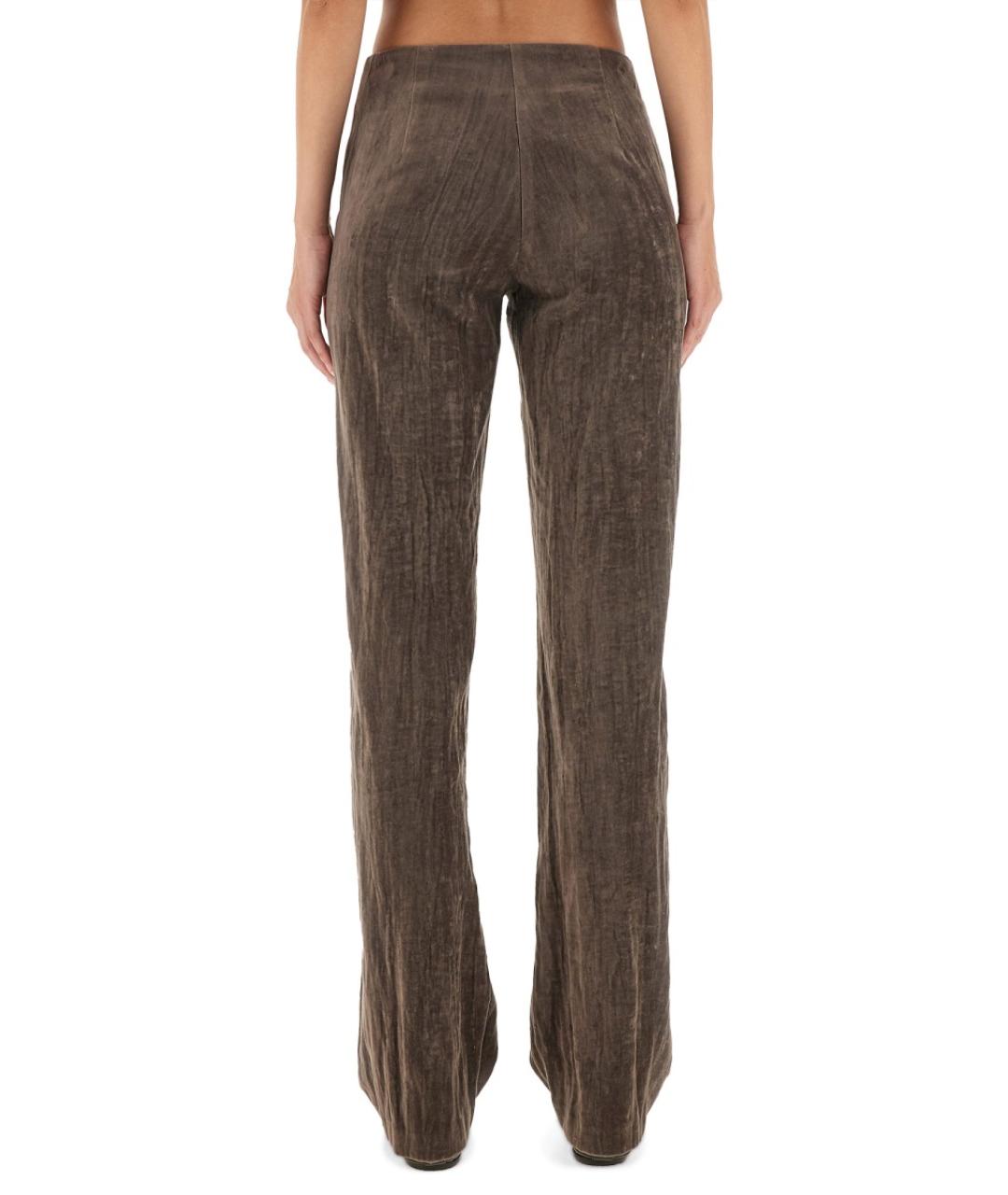 ALYSI Коричневые хлопковые прямые брюки, фото 3