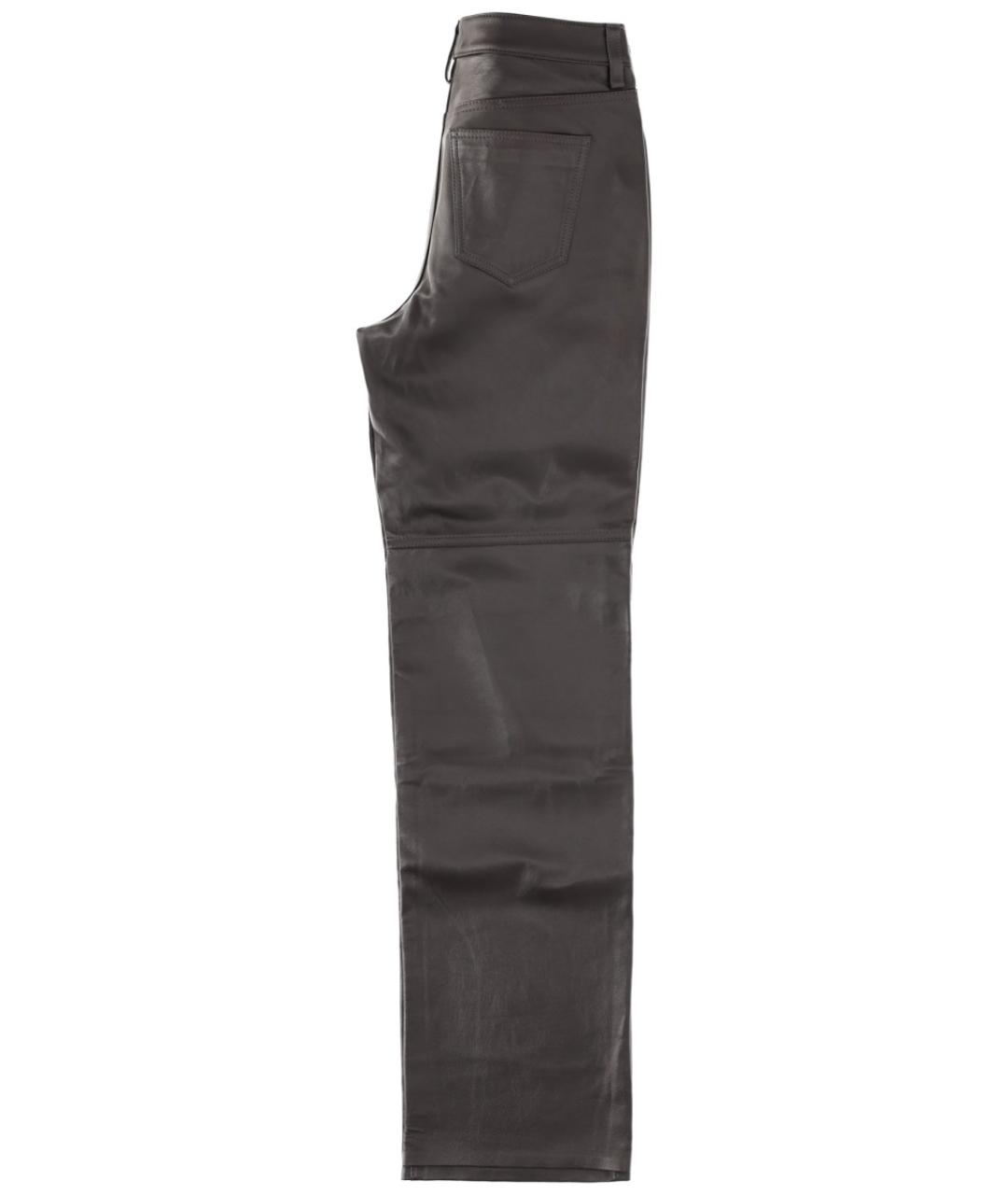 MICHAEL KORS Коричневые кожаные прямые брюки, фото 3