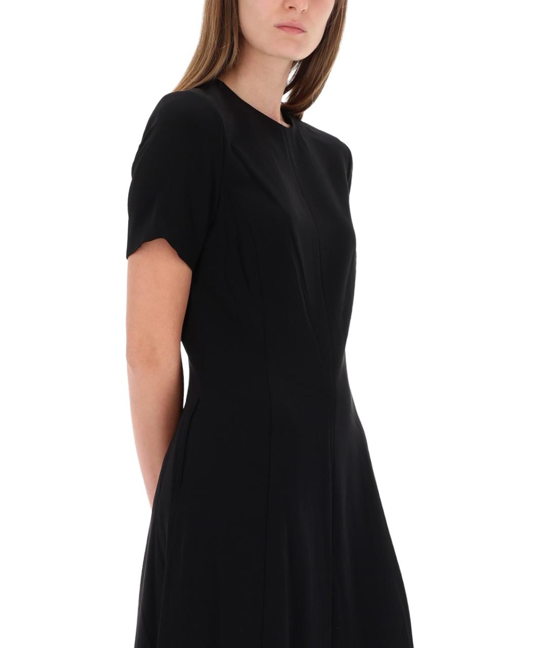 THEORY Черное полиэстеровое повседневное платье, фото 4