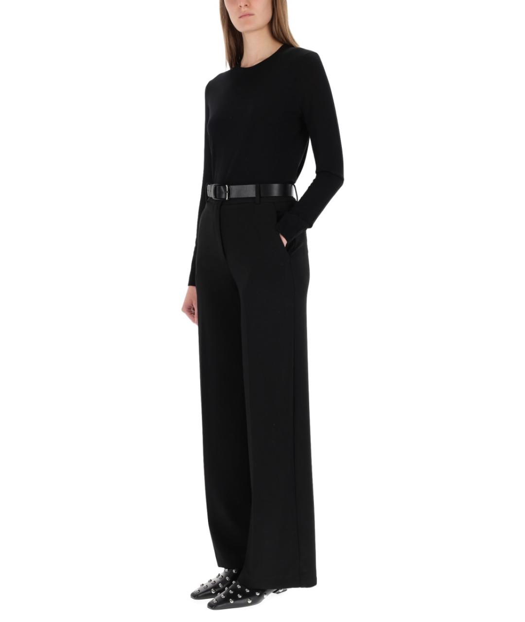 THEORY Черные вискозные прямые брюки, фото 2