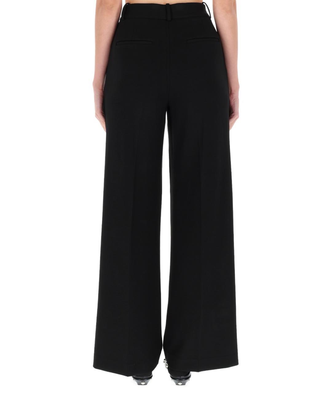 THEORY Черные вискозные прямые брюки, фото 4