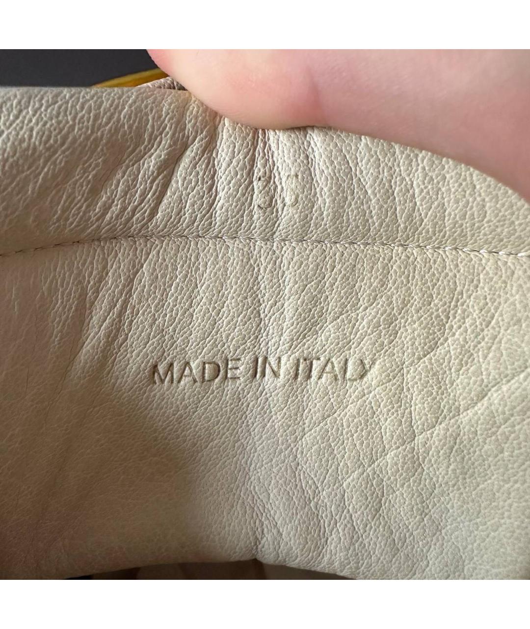 MAISON MARGIELA Золотые кожаные кеды, фото 6