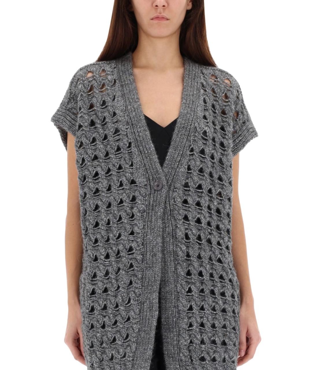 HERNO Серая шерстяная жилетка, фото 4