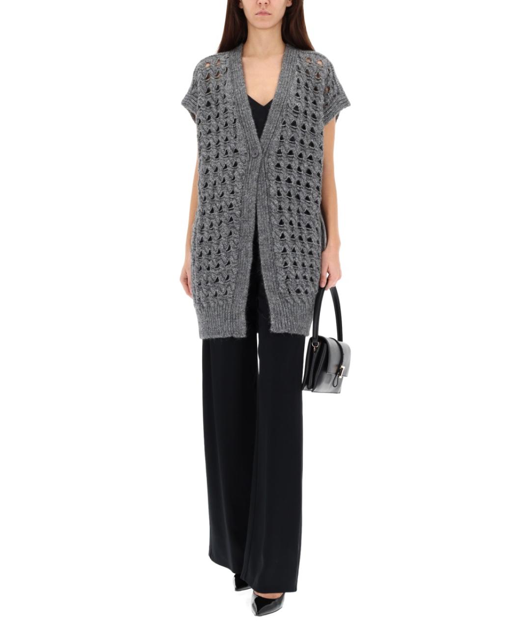 HERNO Серая шерстяная жилетка, фото 2